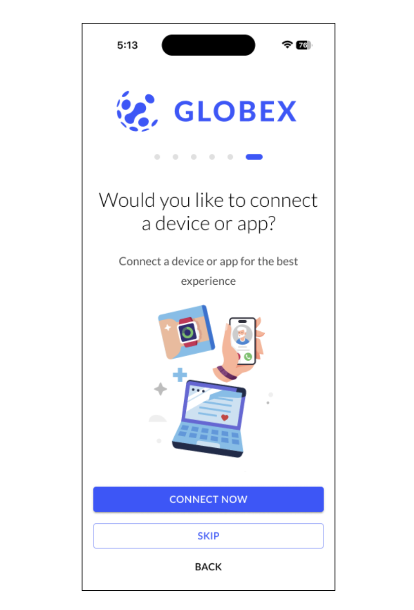 Onboarding flow