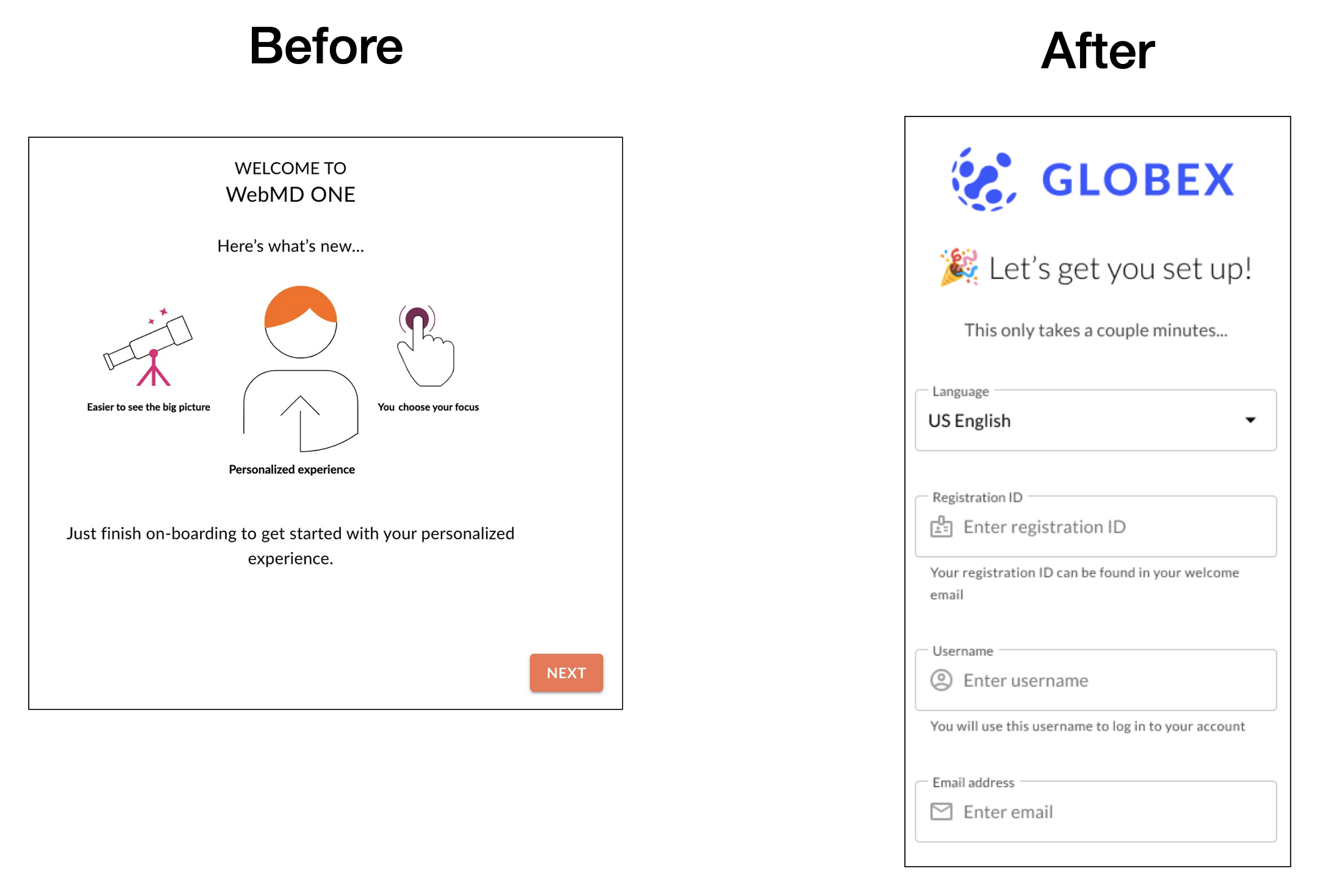 Onboarding flow