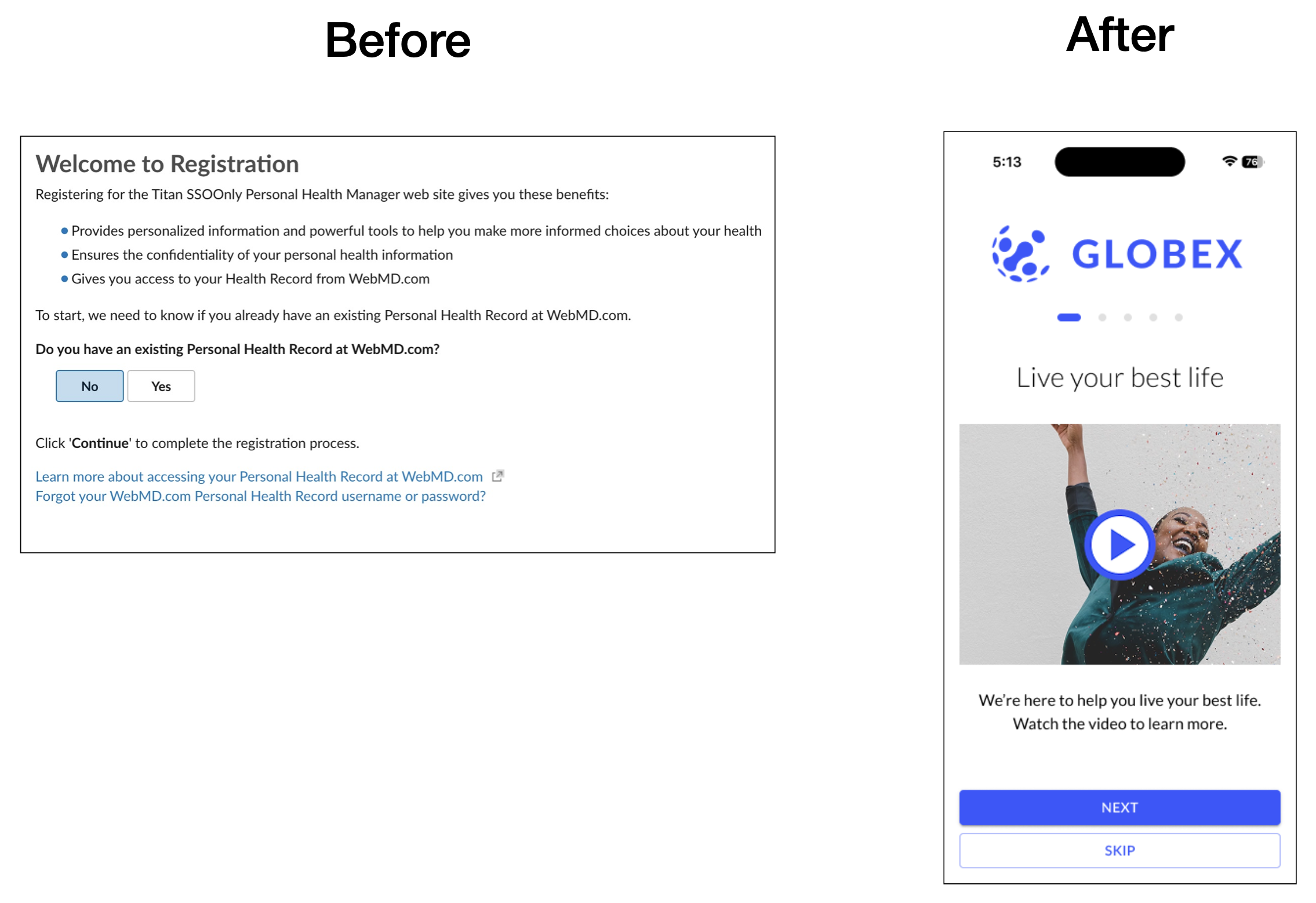 Onboarding flow
