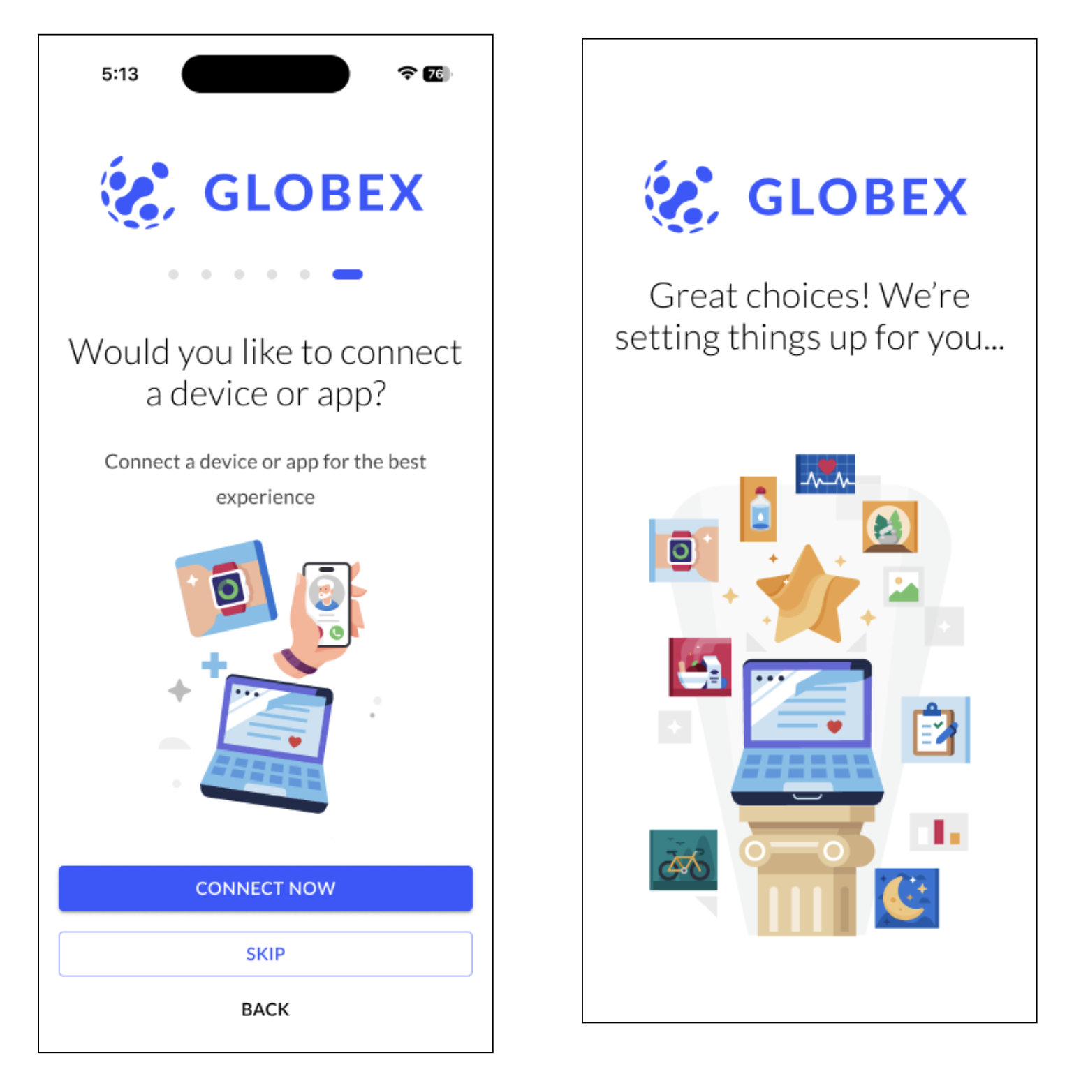 Onboarding flow