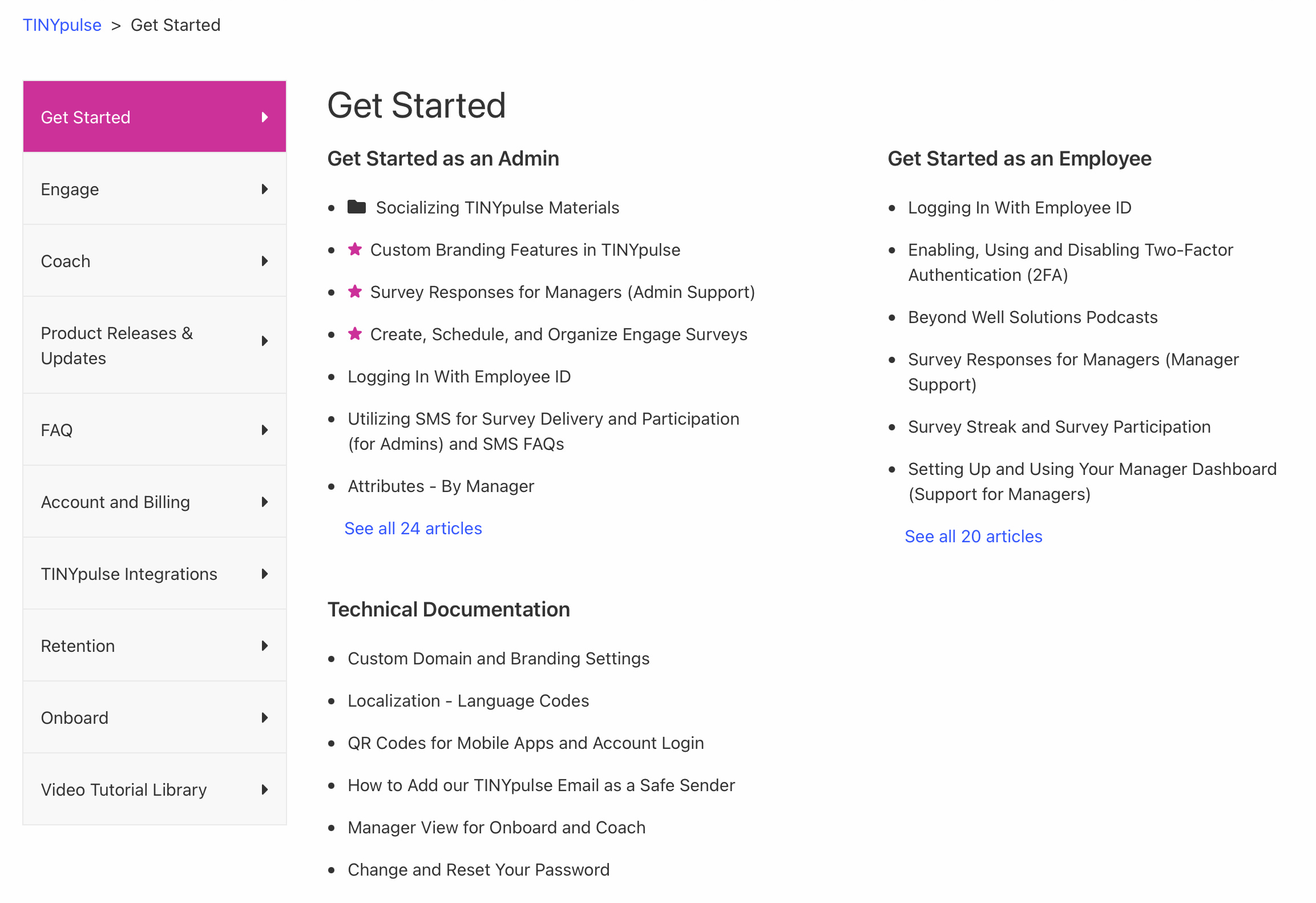 Technical documentation updates